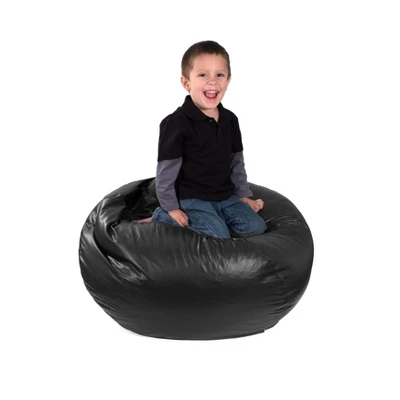 Medium Vinyl Bean Bag Chair Black - Gold Medal 3 Medium Vinyl Bean Bag Chair Black - Gold Medal