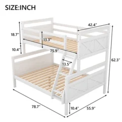 Twin Over Full Bunk Bed With Ladder And Safety Guardrail-ModernLuxe 14 Twin Over Full Bunk Bed With Ladder And Safety Guardrail-ModernLuxe -Children Furniture Store GUEST 34734494 1d79 4128 9da8 dc324b4ef01f