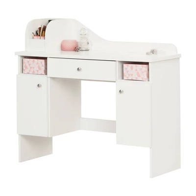 Vito Makeup Desk With Drawer Pure White/Pink - South Shore 11 Vito Makeup Desk With Drawer Pure White/Pink - South Shore - Image 9