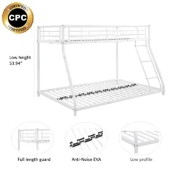 Twin Over Full Metal Bunk Bed With Ladder - ModernLuxe -Children Furniture Store GUEST 3645356e 53b7 448b a519 f2f3f3d8941d