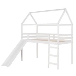Twin Size House Shape Loft Bed With Slides, White - ModernLuxe -Children Furniture Store GUEST 3826d729 f2e1 42b0 91c9 c80e14c5a89a
