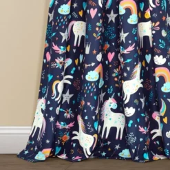 84"x52" Set Of 2 Unicorn Heart Window Curtain Panels - Lush Décor -Children Furniture Store GUEST 382cb9a2 d17d 4946 a194 c5cfcec38629