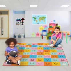 Deerlux 6 Ft. Social Distancing Colorful Kids Classroom Seating Area Rug, Emoji Mask Design 16 Deerlux 6 Ft. Social Distancing Colorful Kids Classroom Seating Area Rug, Emoji Mask Design -Children Furniture Store GUEST 391637ff a4d0 4c8b a0f5 3e705f795e13