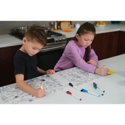 Merka Kids Toddler Essentials Coloring Placemats For Kids, Set Of 4 Mats With 7 Markers Jungle Space Sea Unicorns -Children Furniture Store GUEST 399bfd66 7649 4262 b913 afa9ea96d187