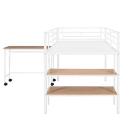 Twin Size Metal Loft Bed With Desk And Shelves - ModernLuxe -Children Furniture Store GUEST 3a172f7b dac7 480f b6aa 46c3b792c7fe