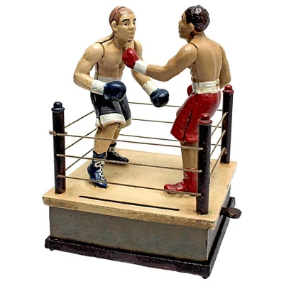 Design Toscano Battling Boxers Die Cast Iron Mechanical Coin Bank 3 Design Toscano Battling Boxers Die Cast Iron Mechanical Coin Bank