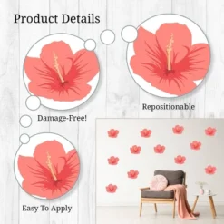 Tropical Flowers (Hibiscus) Wall Decor - Decalcomania 12 Tropical Flowers (Hibiscus) Wall Decor - Decalcomania -Children Furniture Store GUEST 3cbfd63f 3d4c 4405 9371 fee424ccbc8b
