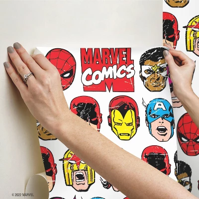 Marvel Comics Classic Faces Peel & Stick Wallpaper - RoomMates 8 Marvel Comics Classic Faces Peel & Stick Wallpaper - RoomMates - Image 6