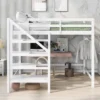 Full Size Loft Bed With Staircase And Safety Guardrails Gray/White-ModernLuxe -Children Furniture Store GUEST 3d38234a 1351 4af1 8078 c51927995605