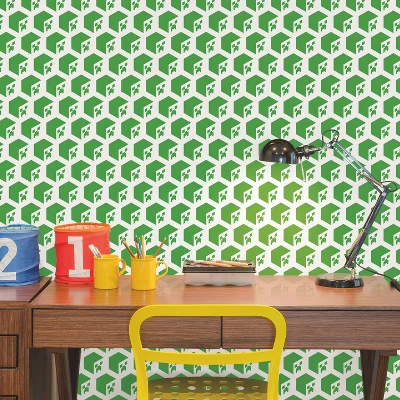 Minecraft Creeper Face Peel And Stick Wallpaper Green - RoomMates 5 Minecraft Creeper Face Peel And Stick Wallpaper Green - RoomMates - Image 3