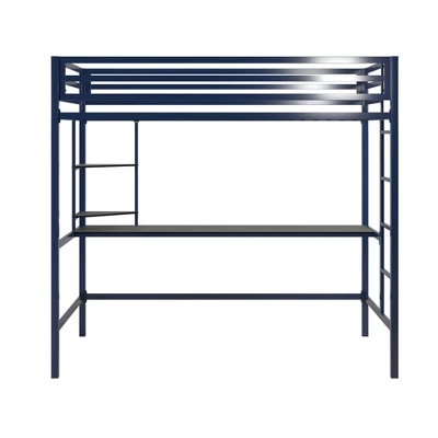 Twin Maxwell Metal Loft Bed With Desk & Shelves Blue/Black - Novogratz 5 Twin Maxwell Metal Loft Bed With Desk & Shelves Blue/Black - Novogratz - Image 3