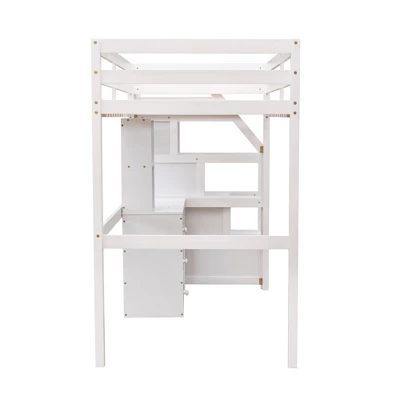 Twin Size Loft Bed With Separate Bed, Staircase For Storage, Desk, Shelves And Drawers - ModernLuxe 10 Twin Size Loft Bed With Separate Bed, Staircase For Storage, Desk, Shelves And Drawers - ModernLuxe - Image 8