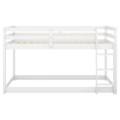 Twin Over Twin Floor Bunk Bed With Ladder - ModernLuxe -Children Furniture Store GUEST 401f5cf5 cad7 4266 901a 92459caccc32