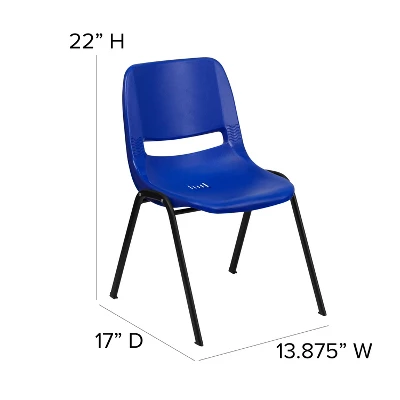 Emma And Oliver Ergonomic Kid's Shell Stack Chair - 12" Seat Daycare Home School 6 Emma And Oliver Ergonomic Kid's Shell Stack Chair - 12" Seat Daycare Home School - Image 4