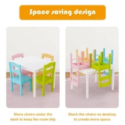 Costway 5 Pieces Kids Wood Table & Chair Set For 2-6 Years Colorful 17 Costway 5 Pieces Kids Wood Table & Chair Set For 2-6 Years Colorful -Children Furniture Store GUEST 40ca9e5e f10f 4326 b4cc b0cd03e48ff6