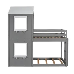 Twin Over Twin Wood Bunk Bed With Roof, Window, Guardrail, And Ladder-ModernLuxe 17 Twin Over Twin Wood Bunk Bed With Roof, Window, Guardrail, And Ladder-ModernLuxe -Children Furniture Store GUEST 41a0aaad 8059 4064 b76e 36ee44ae0930