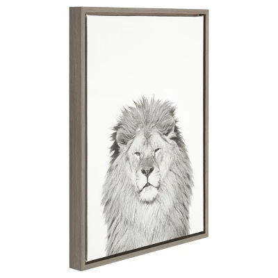24" X 18" Lion Framed Canvas Art - Uniek 3 24" X 18" Lion Framed Canvas Art - Uniek