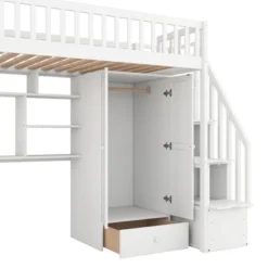 Twin Size Loft Bed With Shelf, Drawers, Desk And Wardrobe - ModernLuxe 19 Twin Size Loft Bed With Shelf, Drawers, Desk And Wardrobe - ModernLuxe -Children Furniture Store GUEST 42b4b082 7969 482f b6a6 b99674227bd4