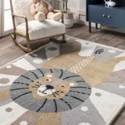 Brodie Cheerful Lion Kids Area Rug 18 Brodie Cheerful Lion Kids Area Rug -Children Furniture Store GUEST 44498755 4f39 41b6 8d94 2ebc67019c85