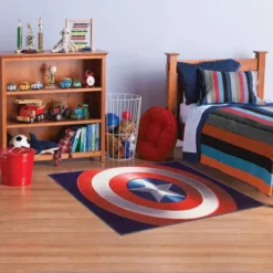 Marvel Captain America Shield 54"x78" Area Rug Blue