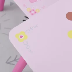 Qaba 3-Piece Kids Wooden Table And Chair Set With Crown Pattern Gift For Girls Toddlers Arts Reading Writing Age 2-4 Years Pink -Children Furniture Store GUEST 4652ec1a f121 41de 8bb8 d8f9bca85811