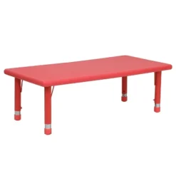 Emma And Oliver 24"W X 48"L Rectangular Plastic Height Adjustable Activity Table -Children Furniture Store GUEST 468f72fa 4a31 4356 b450 2433e1ffd465
