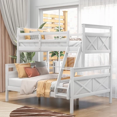 Twin Over Full Bunk Bed With Ladder And Safety Guardrail-ModernLuxe 3 Twin Over Full Bunk Bed With Ladder And Safety Guardrail-ModernLuxe