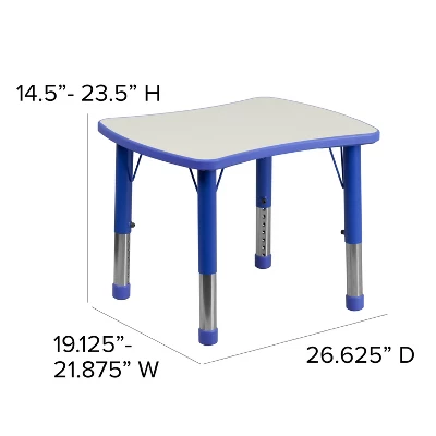 Flash Furniture 21.875"W X 26.625"L Rectangular Plastic Height Adjustable Activity Table 5 Flash Furniture 21.875"W X 26.625"L Rectangular Plastic Height Adjustable Activity Table - Image 3