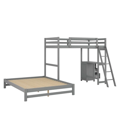 Twin Over Full Bunk Bed With Built-in Desk, Ladder And Three Drawers-ModernLuxe 10 Twin Over Full Bunk Bed With Built-in Desk, Ladder And Three Drawers-ModernLuxe - Image 8