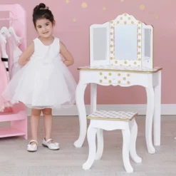 Fashion Polka Dot Gisele Play Vanity Set With Led Mirror White/Gold - Teamson Kids 28 Fashion Polka Dot Gisele Play Vanity Set With Led Mirror White/Gold - Teamson Kids -Children Furniture Store GUEST 47d4c37d 94d8 4596 b31a 9cc32422096d