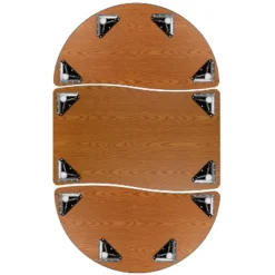 Flash Furniture 3 Piece 76" Oval Wave Flexible Grey Thermal Laminate Activity Table Set - Standard Height Adjustable Legs -Children Furniture Store GUEST 4870f193 65bf 417f b8f0 d0fc64ad1583