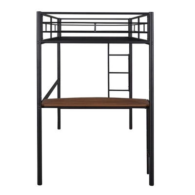 Twin Size Metal Loft Bed With Desk, Ladder And Railing - ModernLuxe 8 Twin Size Metal Loft Bed With Desk, Ladder And Railing - ModernLuxe - Image 6