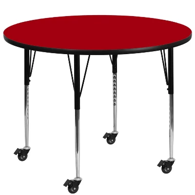 Emma And Oliver Mobile 48" Round Laminate Adjustable Activity Table 5 Emma And Oliver Mobile 48" Round Laminate Adjustable Activity Table - Image 3