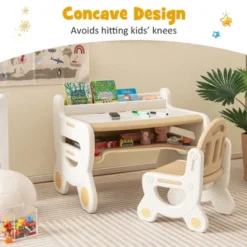 Costway Kids Drawing Table & Chair Set For Reading Playing With Pens & Blackboard Eraser Blue/Brown 15 Costway Kids Drawing Table & Chair Set For Reading Playing With Pens & Blackboard Eraser Blue/Brown -Children Furniture Store GUEST 4c6c0536 012e 477d 8a25 bbd5a90834ef