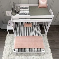 Max & Lily Farmhouse Twin Over Queen L-Shaped Bunk Bed With Desk -Children Furniture Store GUEST 4ca9c0c2 c2b1 4bf3 87bd 4339431a817e