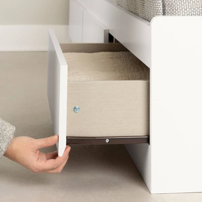 Twin Fusion Mates Bed With 3 Drawers Pure White - South Shore 5 Twin Fusion Mates Bed With 3 Drawers Pure White - South Shore - Image 3