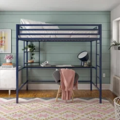 Twin Maxwell Metal Loft Bed With Desk & Shelves Blue/Black - Novogratz 14 Twin Maxwell Metal Loft Bed With Desk & Shelves Blue/Black - Novogratz -Children Furniture Store GUEST 4f48102e b8d2 4a88 9ccf 8d6599861342