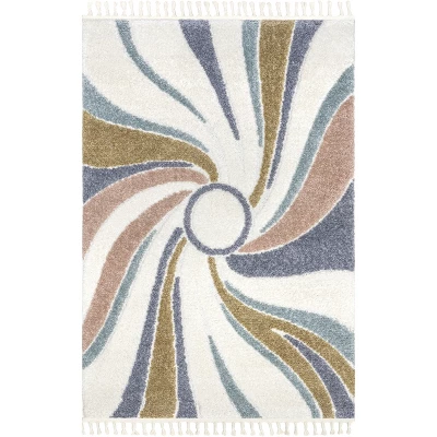 Theodora Colorful Swirl Kids Tassel Area Rug 11 Theodora Colorful Swirl Kids Tassel Area Rug - Image 9