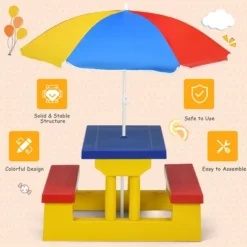 Costway Kids Picnic Table Set W/Removable Umbrella Indoor Outdoor Garden Patio 15 Costway Kids Picnic Table Set W/Removable Umbrella Indoor Outdoor Garden Patio -Children Furniture Store GUEST 50eb83ad bdc1 4f8c b527 e44dc3814ee6