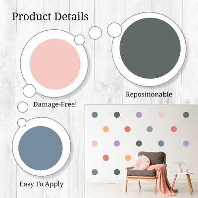 Polka Dots Wall Decor Neutral - Decalcomania 3 Polka Dots Wall Decor Neutral - Decalcomania