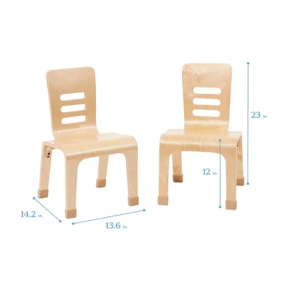 ECR4Kids Bentwood Chairs, Stackable School Chairs, Assembled, 2-Pack - Natural 3 ECR4Kids Bentwood Chairs, Stackable School Chairs, Assembled, 2-Pack - Natural