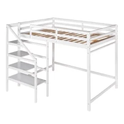 Full Size Loft Bed With Staircase And Safety Guardrails Gray/White-ModernLuxe 17 Full Size Loft Bed With Staircase And Safety Guardrails Gray/White-ModernLuxe -Children Furniture Store GUEST 53ddd87d 5948 47a1 aab9 b35e8fe0f94f
