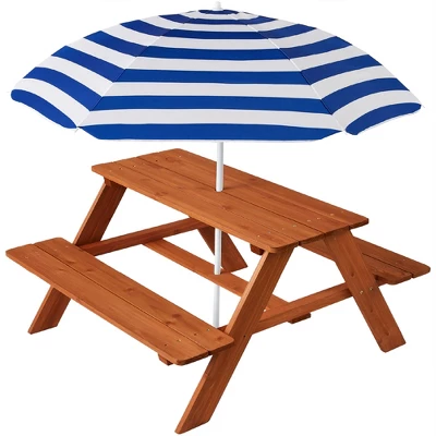 Best Choice Products Kids Wooden Picnic Table, Outdoor Activity Table W/ Adjustable Umbrella, Built-In Seats 10 Best Choice Products Kids Wooden Picnic Table, Outdoor Activity Table W/ Adjustable Umbrella, Built-In Seats - Image 8