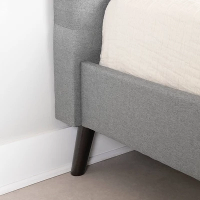 Dylane Upholstered Platform Bed And Headboard Pale Soft - South Shore 6 Dylane Upholstered Platform Bed And Headboard Pale Soft - South Shore - Image 4