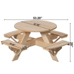 Gardenised Wooden Kids Round Picnic Table Bench, Outdoor Children's Backyard Table, Crafting, Dining, And Playtime Patio Table 14 Gardenised Wooden Kids Round Picnic Table Bench, Outdoor Children's Backyard Table, Crafting, Dining, And Playtime Patio Table -Children Furniture Store GUEST 54187056 0d41 44f3 bb7a 7cbb6dbf48e6