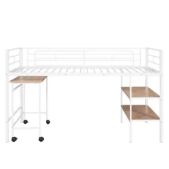 Twin Size Metal Loft Bed With Desk And Shelves - ModernLuxe -Children Furniture Store GUEST 54943e2d 2e47 424b 9a5b 82cd10a8a444