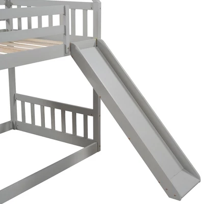 Twin Over Twin Bunk Bed In House Shape With Slide And Storage Staircase-ModernLuxe 9 Twin Over Twin Bunk Bed In House Shape With Slide And Storage Staircase-ModernLuxe - Image 7