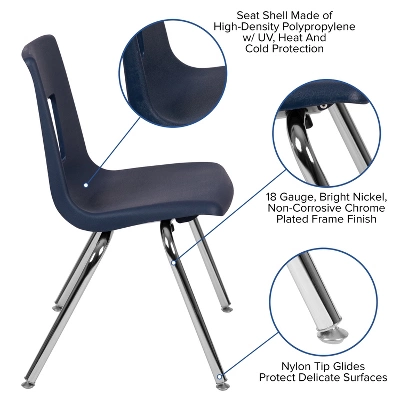 Flash Furniture Advantage 4-pack Student Stack School Chair - 16-inch 15 Flash Furniture Advantage 4-pack Student Stack School Chair - 16-inch - Image 13