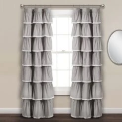 52"x84" Ruffle Window Curtain Panel - Lush Décor -Children Furniture Store GUEST 5686fda8 c2bc 4e1d 9a3f 1299ed23c31f