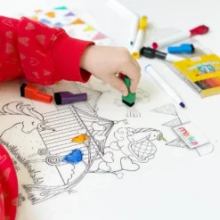 Merka Kids Toddler Essentials Coloring Placemats For Kids, Set Of 4 Mats With 7 Markers Jungle Space Sea Unicorns -Children Furniture Store GUEST 56ecac5d 8086 4d13 a9e6 b1e021b9065c